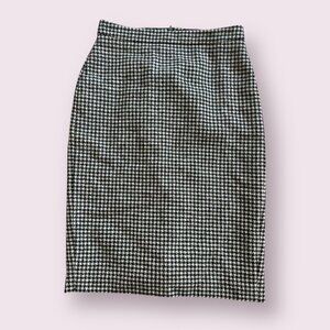 PURE COLLECTION Moon British Wool Houndstooth Pencil Skirt Size 2